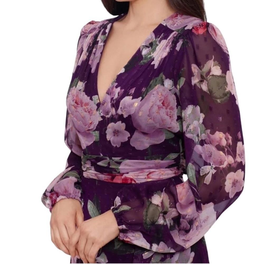 XSCAPE Chiffon Floral Maxi Dress, Size 14, New with Tag MSRP $279 - Picture 4 of 4